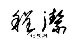 朱錫榮程潔草書個性簽名怎么寫
