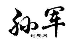 胡問遂孫軍行書個性簽名怎么寫