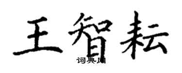 丁謙王智耘楷書個性簽名怎么寫