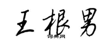 王正良王根男行書個性簽名怎么寫
