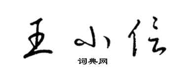 梁錦英王小信草書個性簽名怎么寫