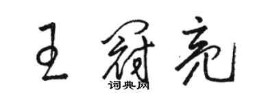 駱恆光王冠亮草書個性簽名怎么寫