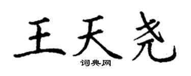 丁謙王天堯楷書個性簽名怎么寫