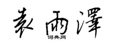 王正良袁雨澤行書個性簽名怎么寫