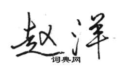 駱恆光趙洋行書個性簽名怎么寫