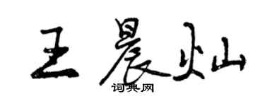 曾慶福王晨燦行書個性簽名怎么寫