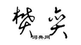 曾慶福樊奕草書個性簽名怎么寫