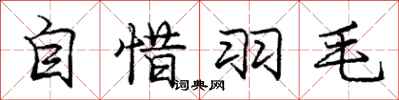 龐中華自惜羽毛行書怎么寫