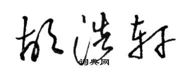 駱恆光胡浩軒草書個性簽名怎么寫