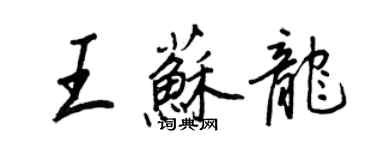 王正良王蘇龍行書個性簽名怎么寫