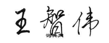 駱恆光王智偉行書個性簽名怎么寫