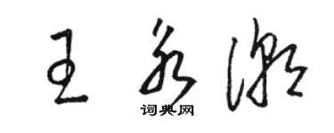 駱恆光王永潮草書個性簽名怎么寫