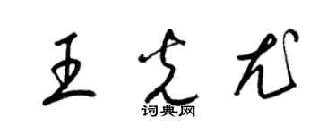 梁錦英王光尤草書個性簽名怎么寫