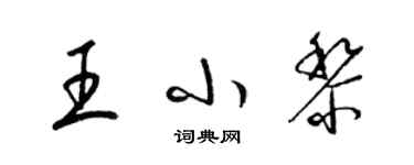 梁錦英王小黎草書個性簽名怎么寫