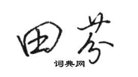 駱恆光田芬行書個性簽名怎么寫