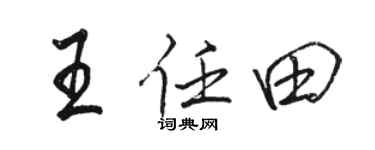 駱恆光王任田行書個性簽名怎么寫