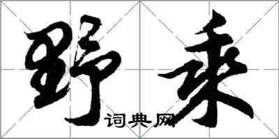 胡問遂野乘行書怎么寫