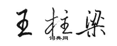 駱恆光王柱樑行書個性簽名怎么寫