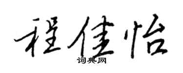 王正良程佳怡行書個性簽名怎么寫