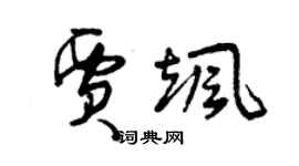 曾慶福賈颯草書個性簽名怎么寫