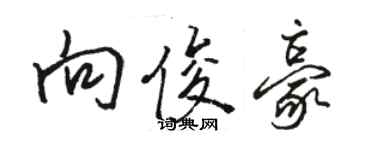 駱恆光向俊豪行書個性簽名怎么寫