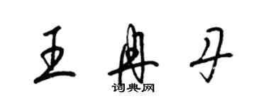 梁錦英王冉丹草書個性簽名怎么寫