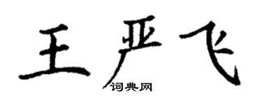 丁謙王嚴飛楷書個性簽名怎么寫