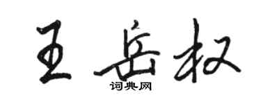 駱恆光王岳權行書個性簽名怎么寫