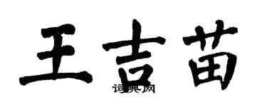 翁闓運王吉苗楷書個性簽名怎么寫