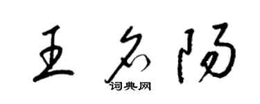 梁錦英王名陽草書個性簽名怎么寫