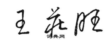 駱恆光王莊旺草書個性簽名怎么寫