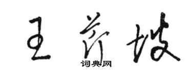 駱恆光王芹坡草書個性簽名怎么寫