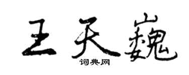 曾慶福王天巍行書個性簽名怎么寫