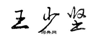 曾慶福王少堅行書個性簽名怎么寫