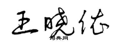 曾慶福王曉依草書個性簽名怎么寫