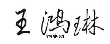 駱恆光王鴻琳行書個性簽名怎么寫
