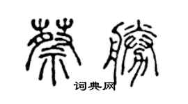 陳聲遠蔡勝篆書個性簽名怎么寫