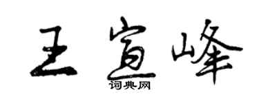 曾慶福王宣峰行書個性簽名怎么寫