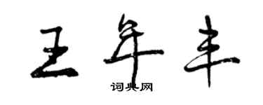 曾慶福王年豐行書個性簽名怎么寫