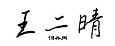 王正良王二晴行書個性簽名怎么寫