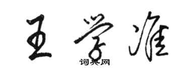 駱恆光王學準行書個性簽名怎么寫