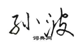 駱恆光孫波行書個性簽名怎么寫