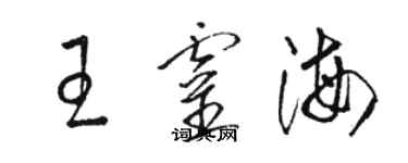 駱恆光王靈海草書個性簽名怎么寫