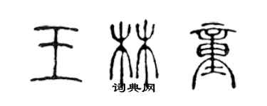 陳聲遠王林童篆書個性簽名怎么寫