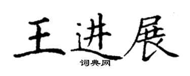 丁謙王進展楷書個性簽名怎么寫