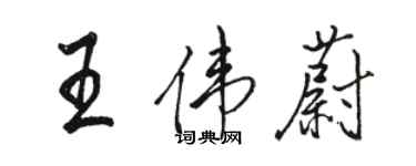 駱恆光王偉蔚行書個性簽名怎么寫