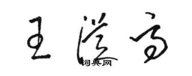 駱恆光王從高草書個性簽名怎么寫