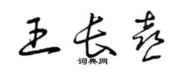 曾慶福王長喜草書個性簽名怎么寫