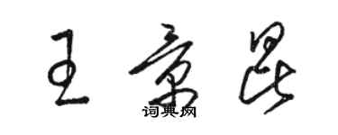 駱恆光王景昆草書個性簽名怎么寫