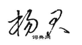 駱恆光楊君草書個性簽名怎么寫